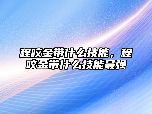 程咬金帶什么技能，程咬金帶什么技能最強