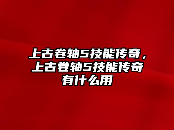 上古卷軸5技能傳奇，上古卷軸5技能傳奇有什么用