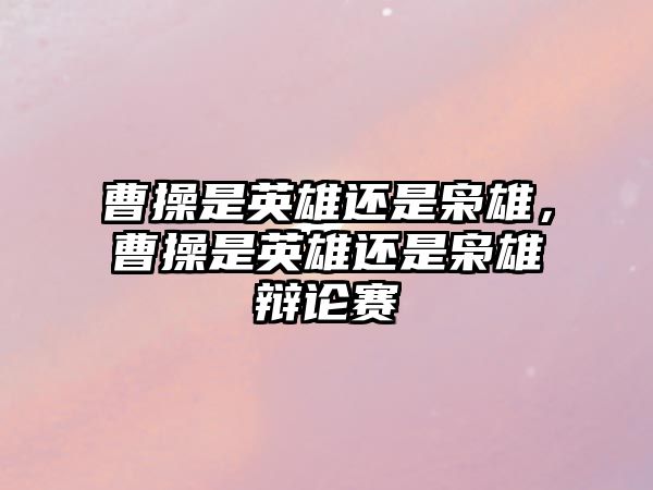 曹操是英雄還是梟雄，曹操是英雄還是梟雄辯論賽