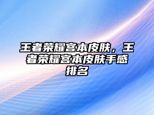 王者榮耀宮本皮膚，王者榮耀宮本皮膚手感排名