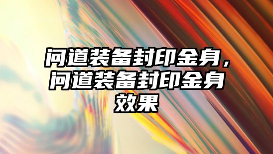 問道裝備封印金身，問道裝備封印金身效果