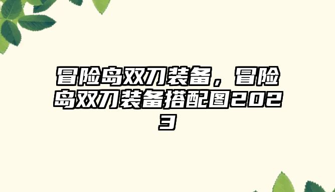 冒險島雙刀裝備，冒險島雙刀裝備搭配圖2023