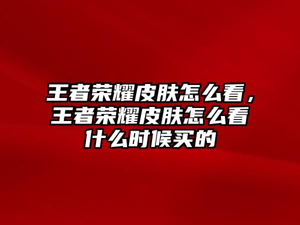 王者榮耀皮膚怎么看，王者榮耀皮膚怎么看什么時(shí)候買的