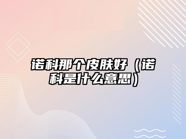 諾科那個皮膚好（諾科是什么意思）