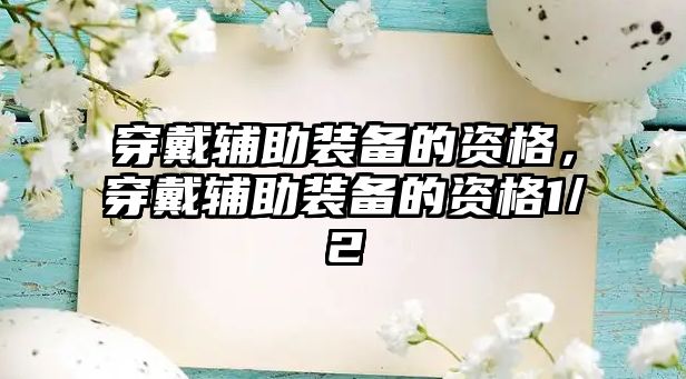 穿戴輔助裝備的資格，穿戴輔助裝備的資格1/2