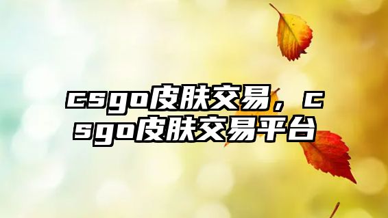 csgo皮膚交易，csgo皮膚交易平臺