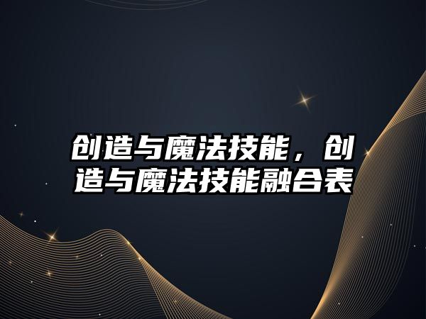 創(chuàng)造與魔法技能，創(chuàng)造與魔法技能融合表