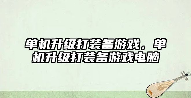 單機升級打裝備游戲，單機升級打裝備游戲電腦