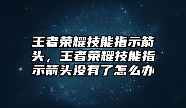 王者榮耀技能指示箭頭，王者榮耀技能指示箭頭沒有了怎么辦