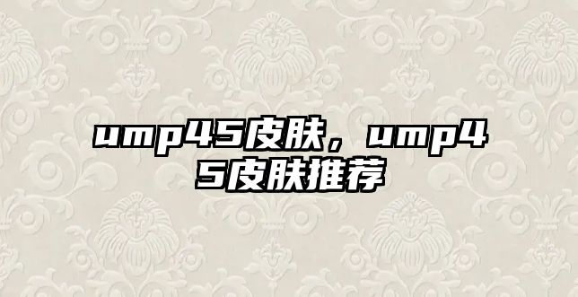 ump45皮膚，ump45皮膚推薦