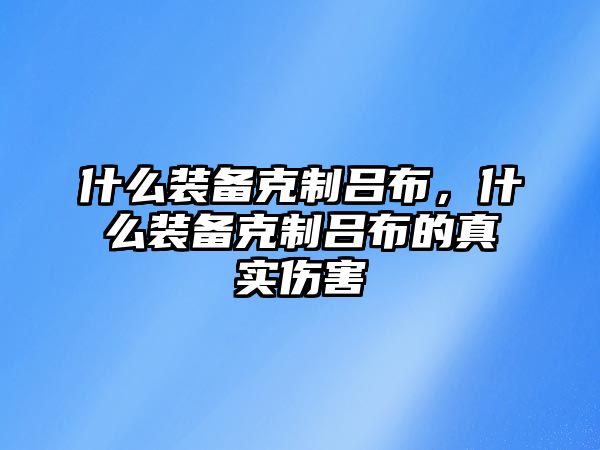 什么裝備克制呂布，什么裝備克制呂布的真實傷害