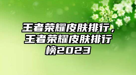 王者榮耀皮膚排行，王者榮耀皮膚排行榜2023