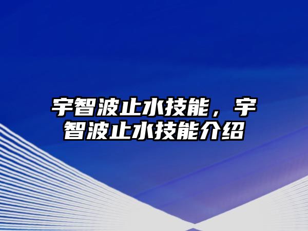 宇智波止水技能，宇智波止水技能介紹