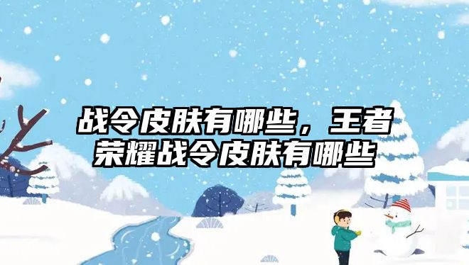 戰令皮膚有哪些，王者榮耀戰令皮膚有哪些