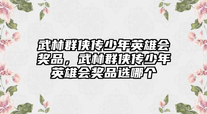 武林群俠傳少年英雄會獎品，武林群俠傳少年英雄會獎品選哪個