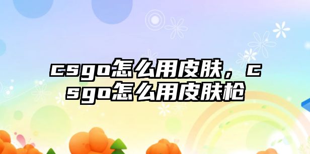 csgo怎么用皮膚，csgo怎么用皮膚槍