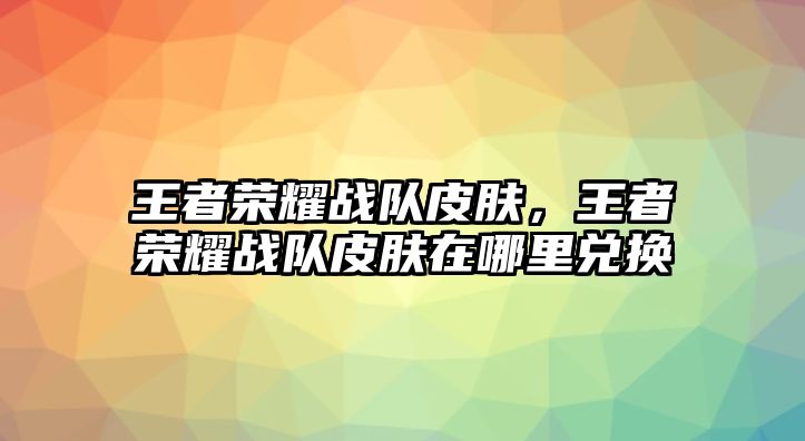 王者榮耀戰(zhàn)隊(duì)皮膚，王者榮耀戰(zhàn)隊(duì)皮膚在哪里兌換