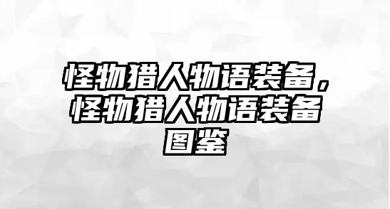 怪物獵人物語裝備，怪物獵人物語裝備圖鑒