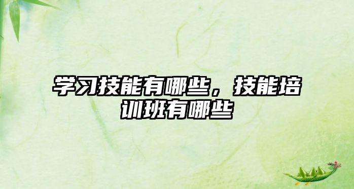 學習技能有哪些，技能培訓班有哪些