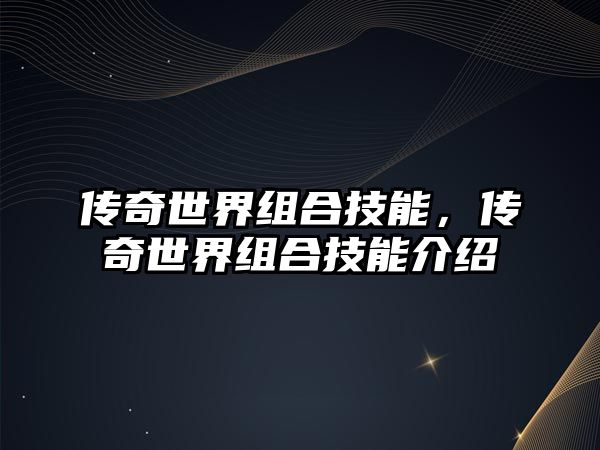 傳奇世界組合技能，傳奇世界組合技能介紹