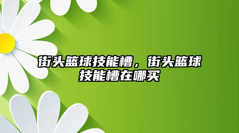 街頭籃球技能槽，街頭籃球技能槽在哪買