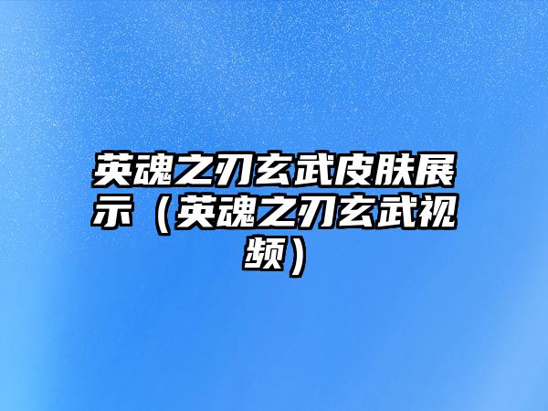 英魂之刃玄武皮膚展示（英魂之刃玄武視頻）