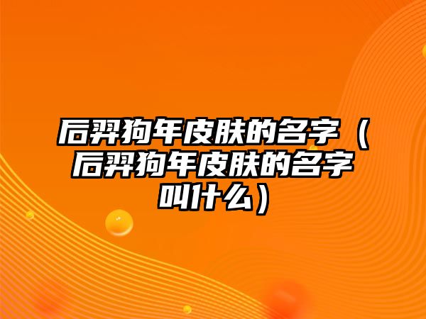 后羿狗年皮膚的名字（后羿狗年皮膚的名字叫什么）