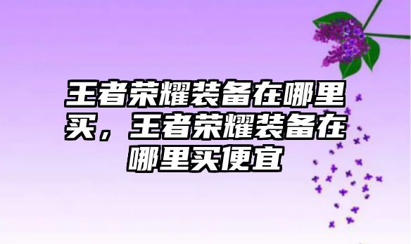 王者榮耀裝備在哪里買，王者榮耀裝備在哪里買便宜