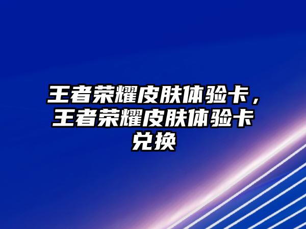 王者榮耀皮膚體驗卡，王者榮耀皮膚體驗卡兌換