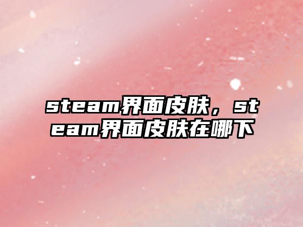 steam界面皮膚，steam界面皮膚在哪下