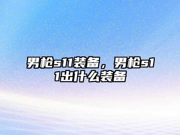 男槍s11裝備，男槍s11出什么裝備