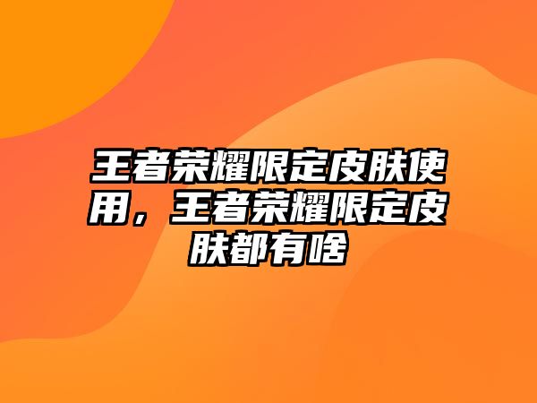 王者榮耀限定皮膚使用，王者榮耀限定皮膚都有啥