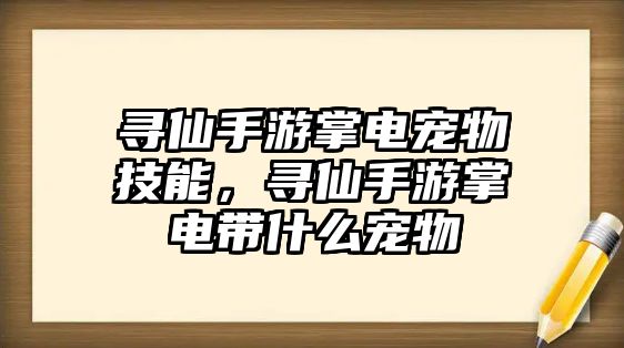 尋仙手游掌電寵物技能，尋仙手游掌電帶什么寵物