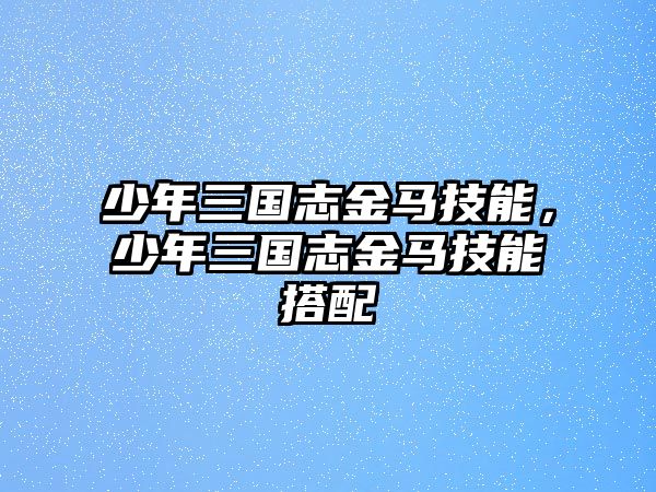 少年三國志金馬技能，少年三國志金馬技能搭配