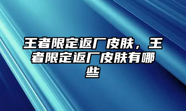 王者限定返廠皮膚，王者限定返廠皮膚有哪些