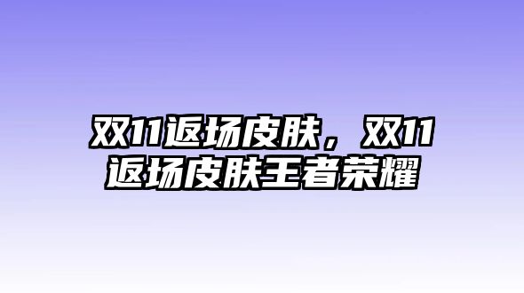 雙11返場皮膚，雙11返場皮膚王者榮耀