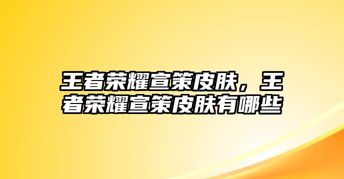 王者榮耀宣策皮膚，王者榮耀宣策皮膚有哪些