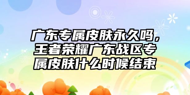 廣東專屬皮膚永久嗎，王者榮耀廣東戰區專屬皮膚什么時候結束