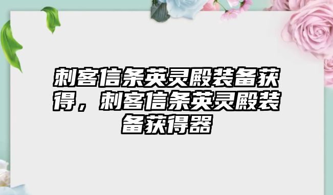 刺客信條英靈殿裝備獲得，刺客信條英靈殿裝備獲得器