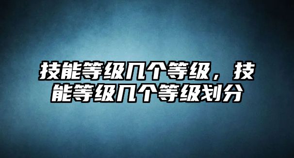 技能等級(jí)幾個(gè)等級(jí)，技能等級(jí)幾個(gè)等級(jí)劃分