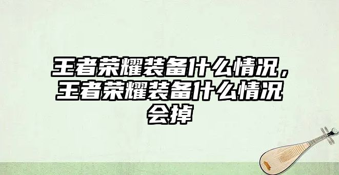 王者榮耀裝備什么情況，王者榮耀裝備什么情況會掉