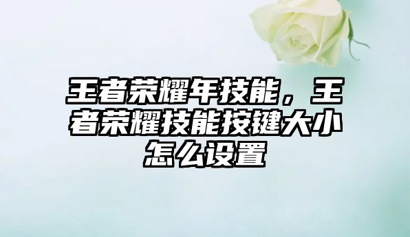 王者榮耀年技能，王者榮耀技能按鍵大小怎么設置