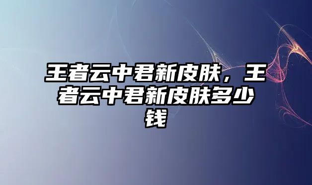 王者云中君新皮膚，王者云中君新皮膚多少錢