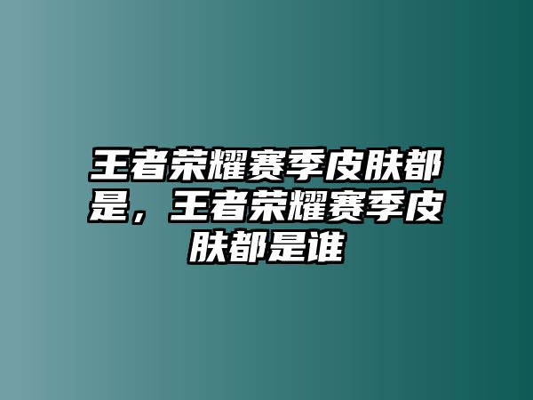 王者榮耀賽季皮膚都是，王者榮耀賽季皮膚都是誰