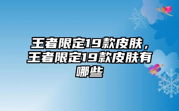 王者限定19款皮膚，王者限定19款皮膚有哪些