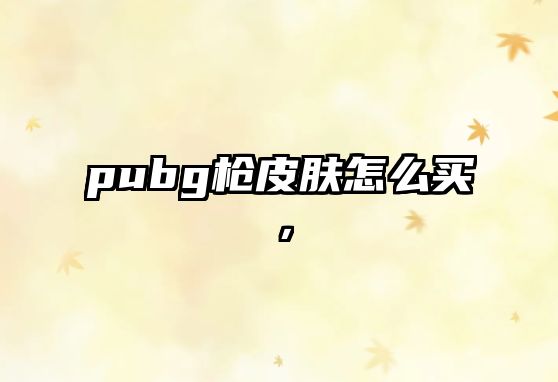 pubg槍皮膚怎么買，