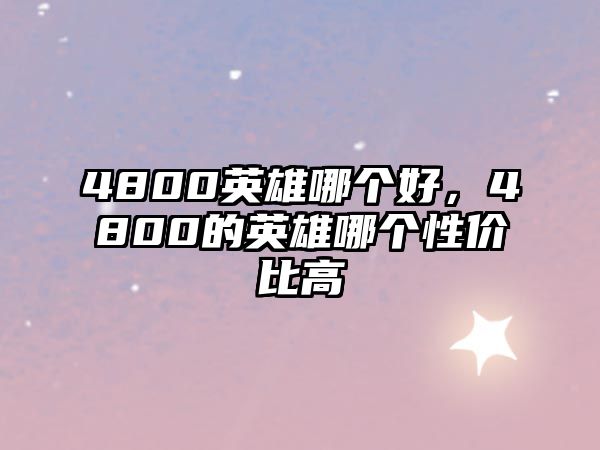 4800英雄哪個好，4800的英雄哪個性價比高