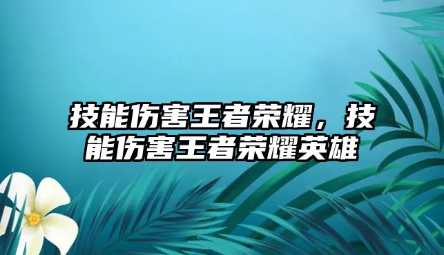 技能傷害王者榮耀，技能傷害王者榮耀英雄