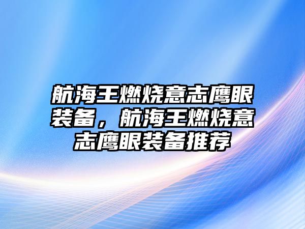 航海王燃燒意志鷹眼裝備，航海王燃燒意志鷹眼裝備推薦