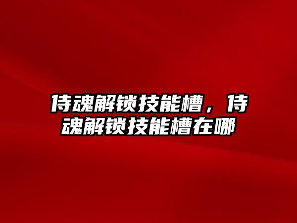 侍魂解鎖技能槽，侍魂解鎖技能槽在哪